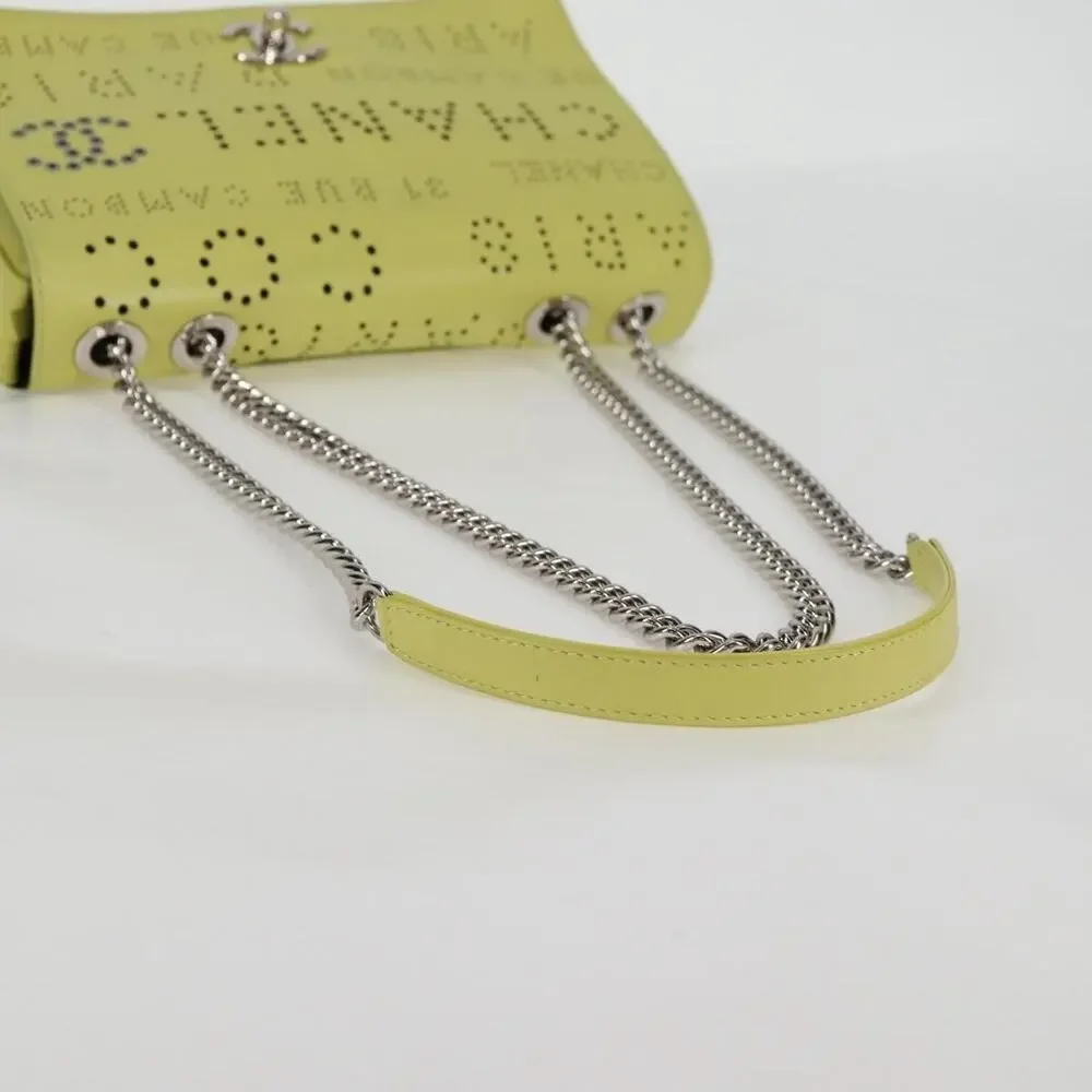 Chanel Leather Chain Shoulder Bag Yellow